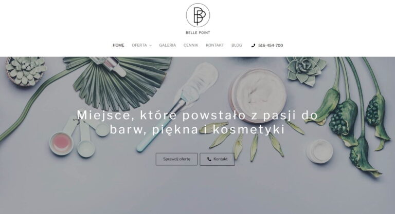 Strona firmy kosmetycznej